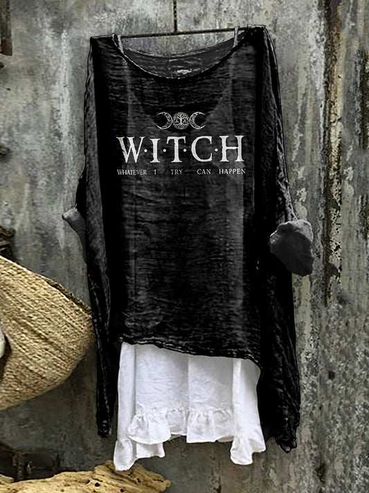 Women's Whatever I Try Can Happen Witch Art Print Blouse