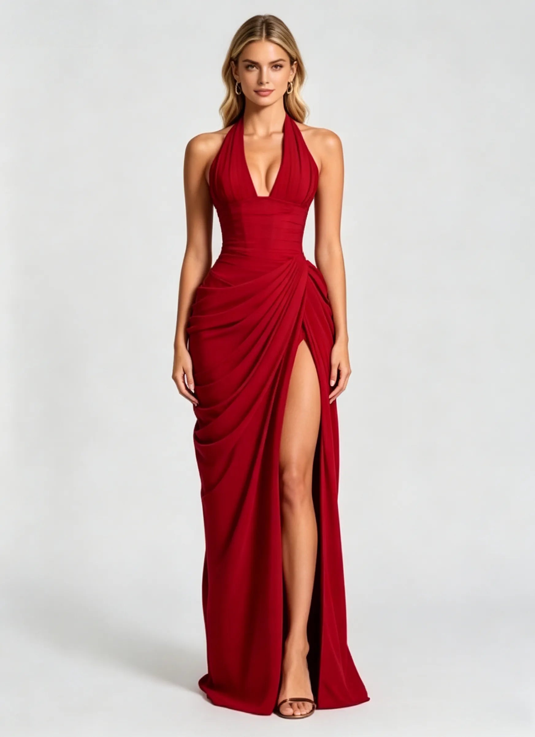 Minette Maxi Dress - Deep Red