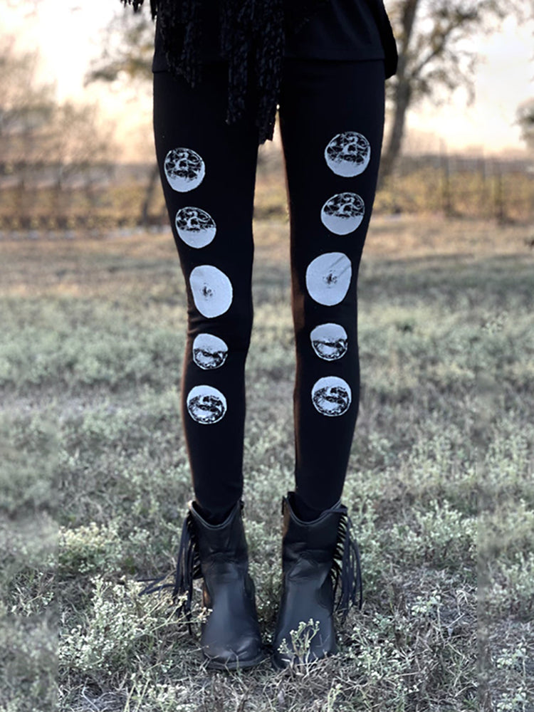 Vintage Tribal Moon Print Leggings