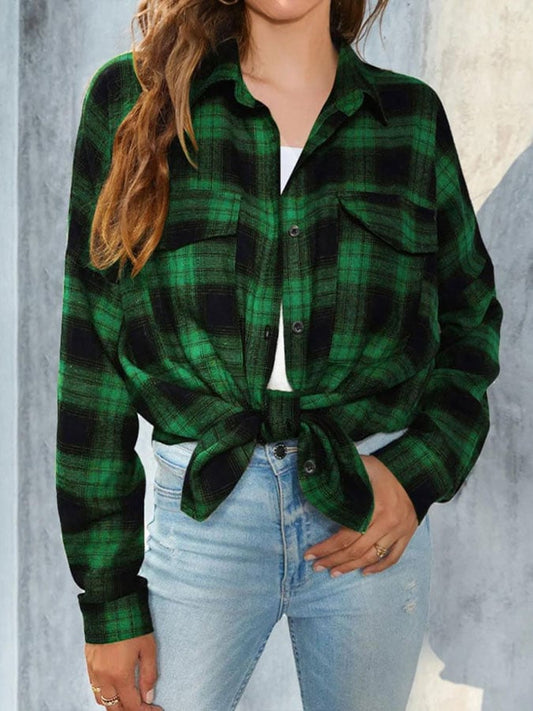 Women's autumn plaid casual shirt