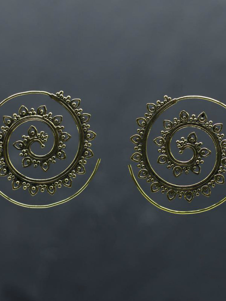 Vintage Mandala Inspired Spiral Earrings