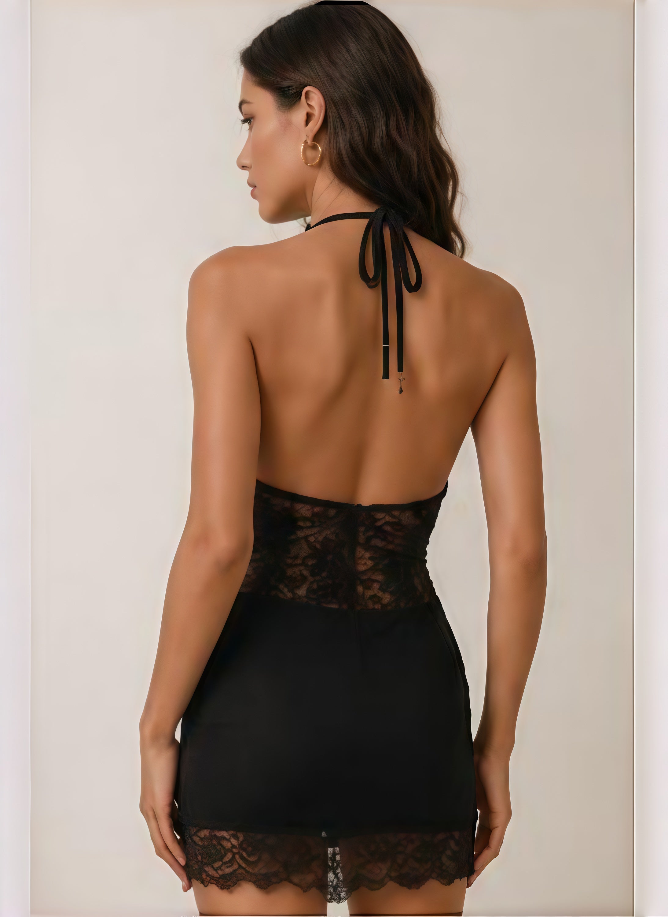 Black Lace Mini Dress