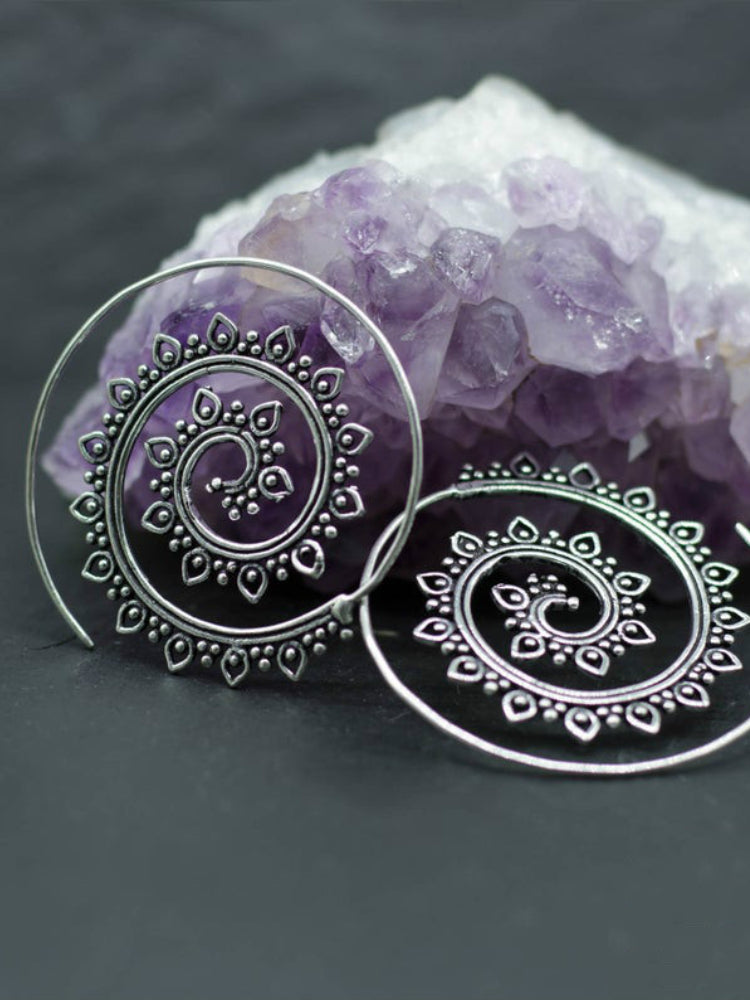 Vintage Mandala Inspired Spiral Earrings