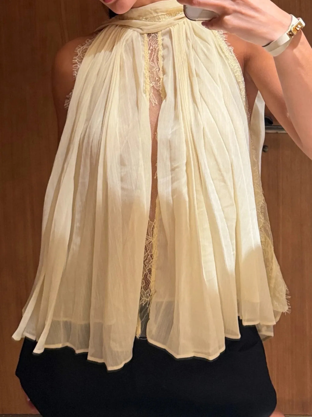 Frayed Edge Halter Neck Sleeveless Top