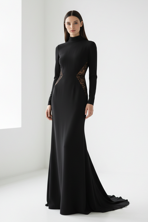 Black Lace Maxi Gown