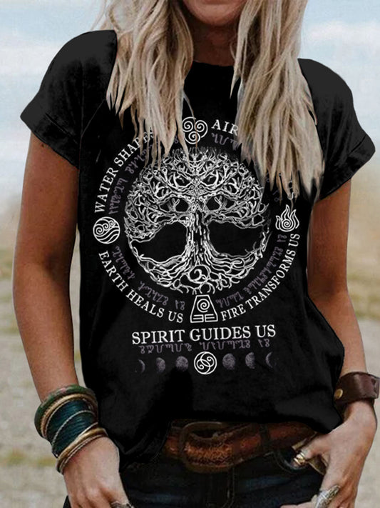 Women's Witch Spirit Guides Us Print Short-Sleeved T-Shirt