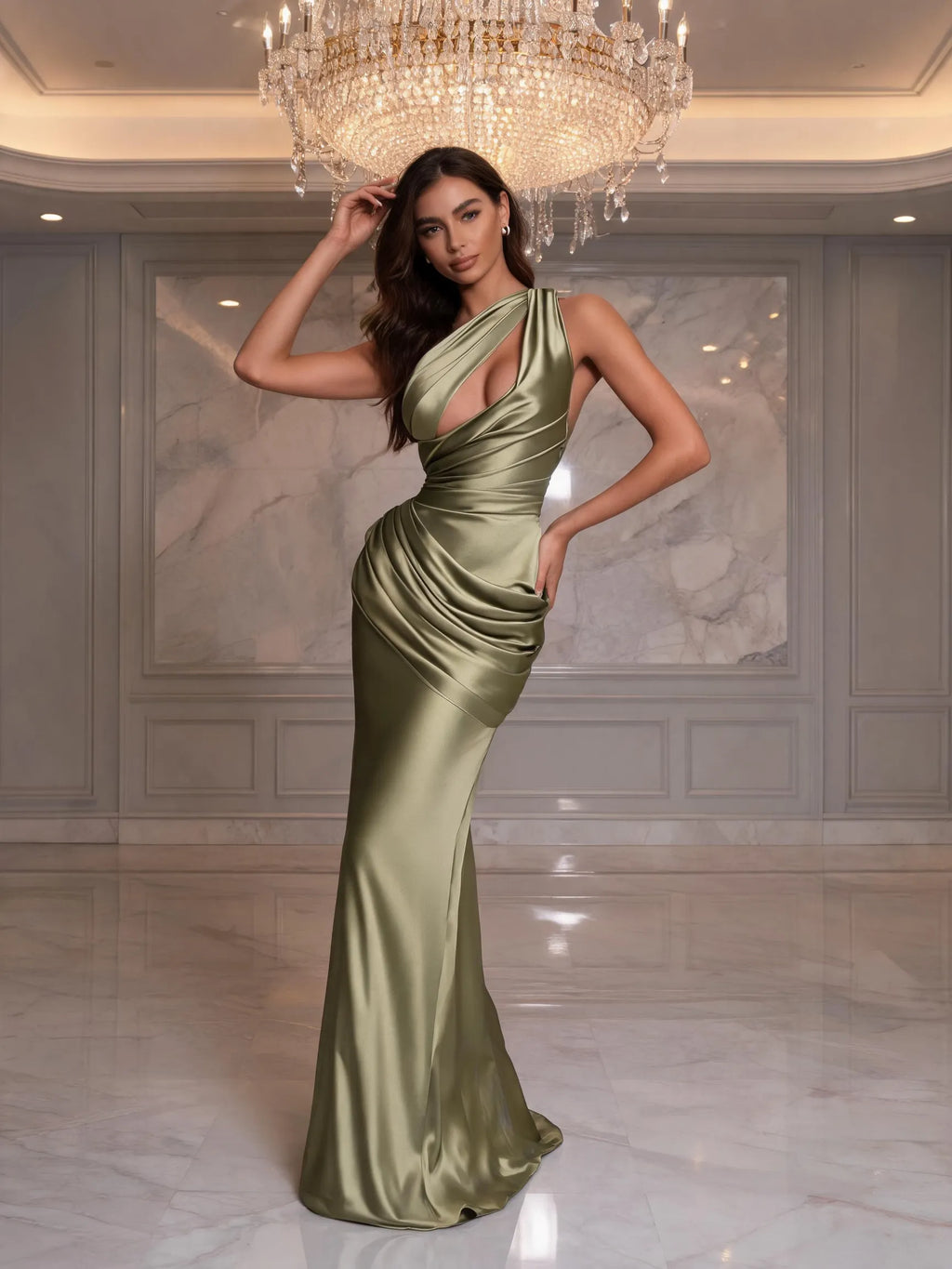 Emina Maxi Dress - Light Olive